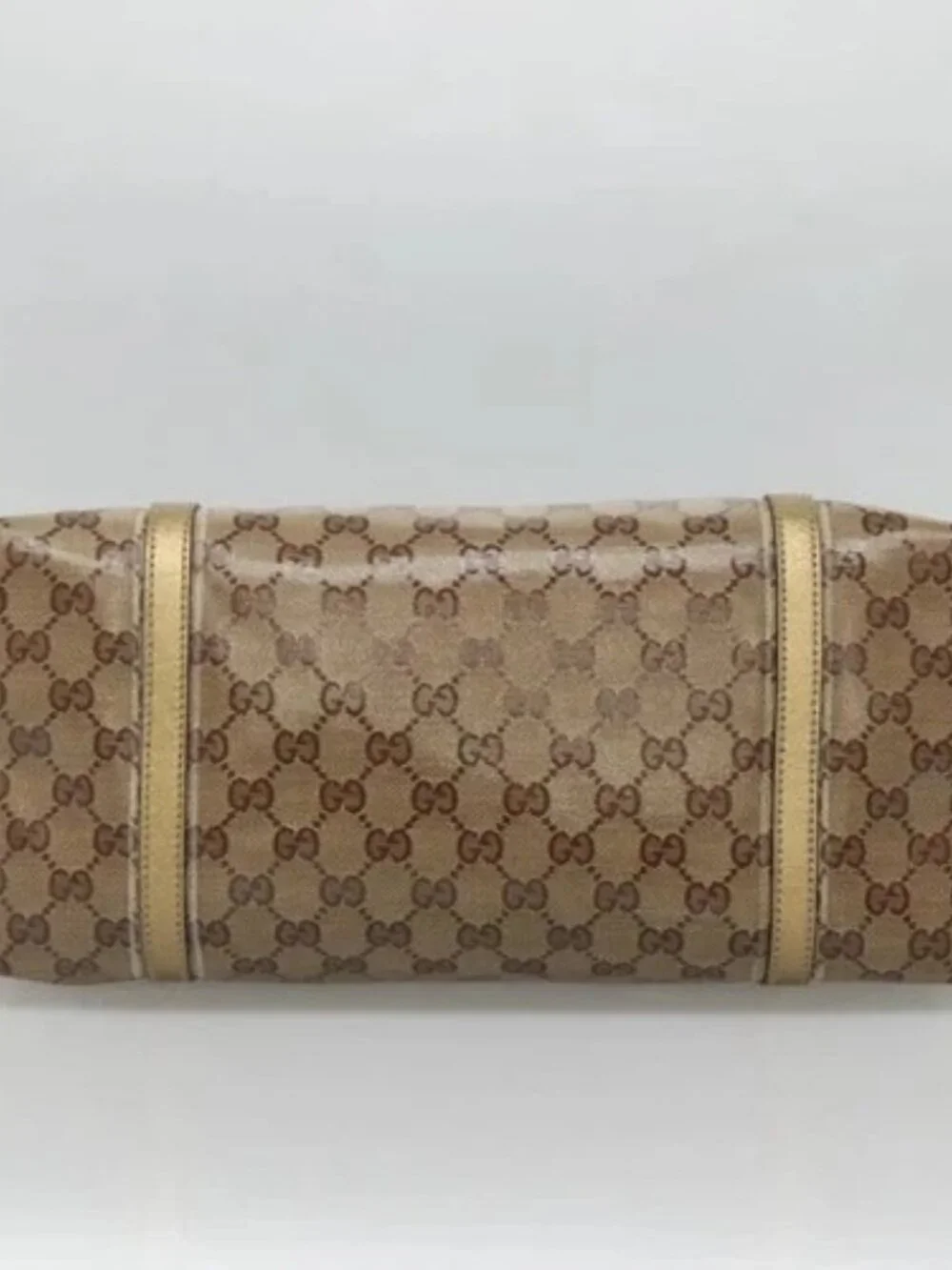 GUCCI GG Crystal Tote Bag Coated Canvas Beige Gold 197953 Auth ep9440